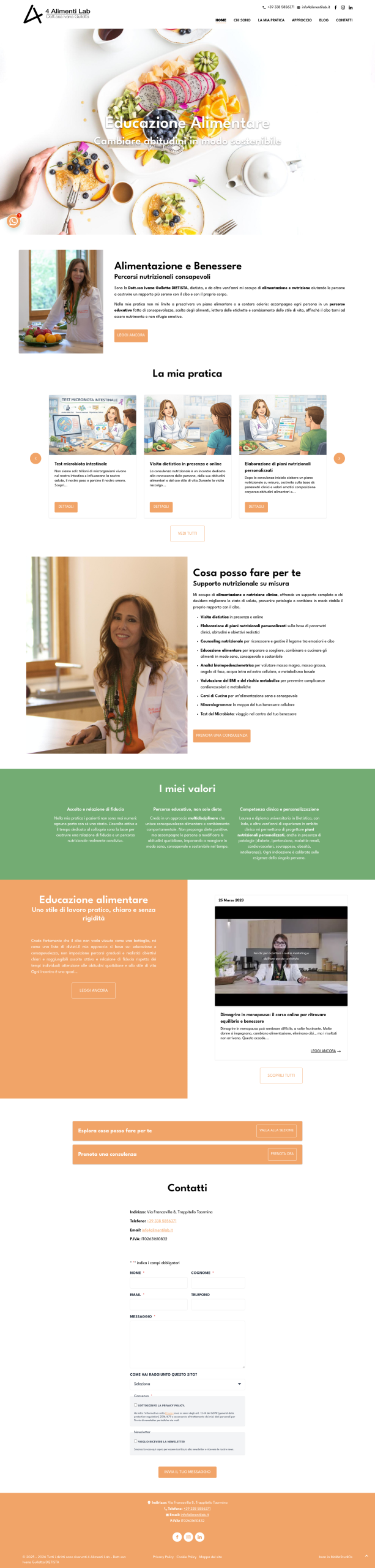 4 Alimenti Lab – Dott.ssa Ivana Gullotta DIETISTA – anteprima desktop