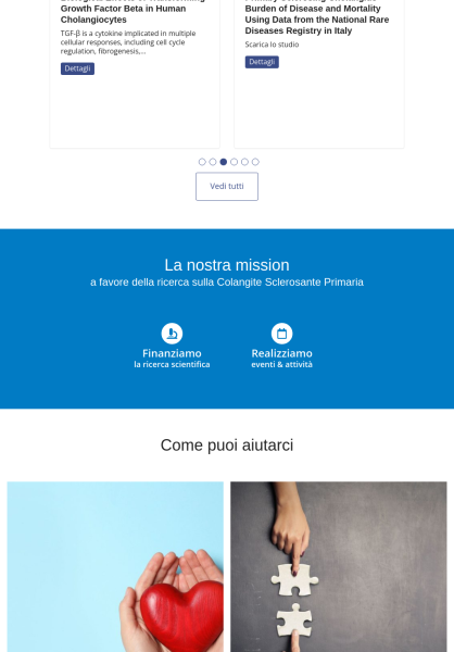Benvenuto - AIRCS - Associazione Italiana Ricerca Colangite Sclerosante – tablet