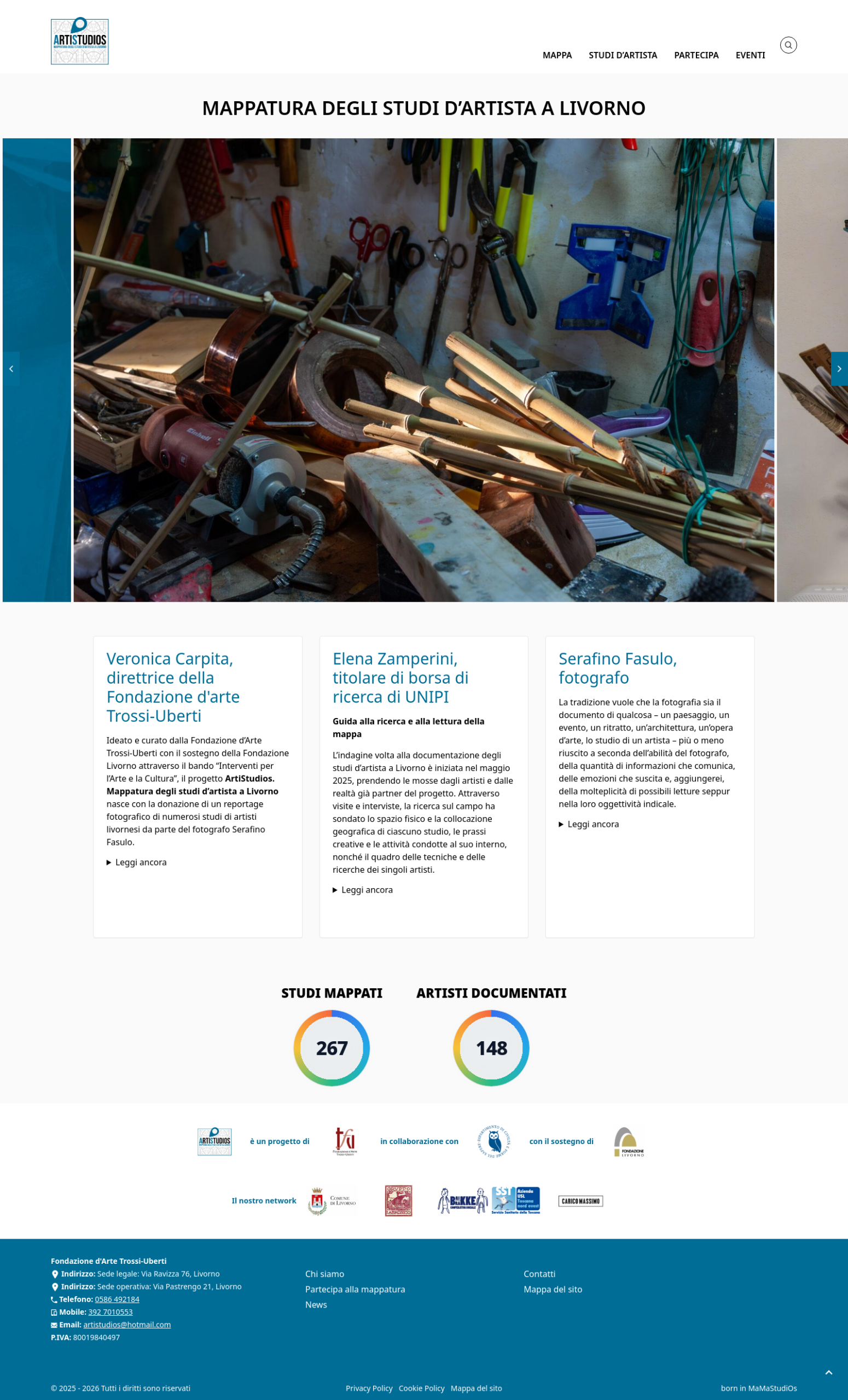Home – Artistudios – Mappatura Studi d’Artista a Livorno – anteprima desktop