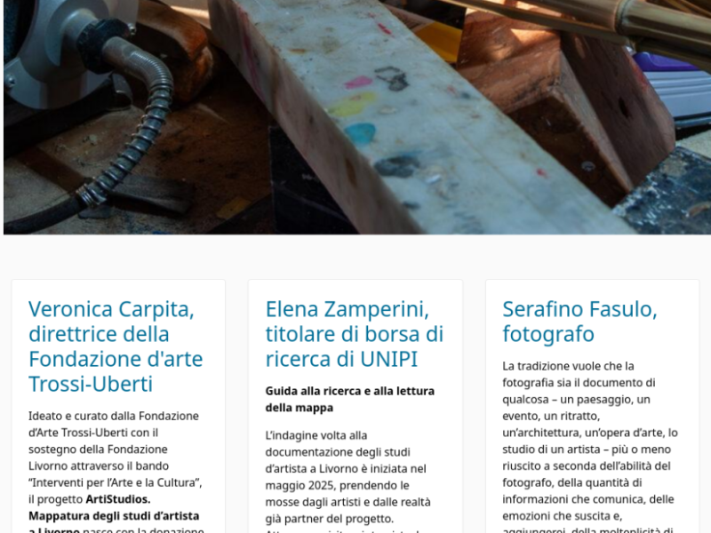 Home - Artistudios - Mappatura Studi d'Artista a Livorno – tablet